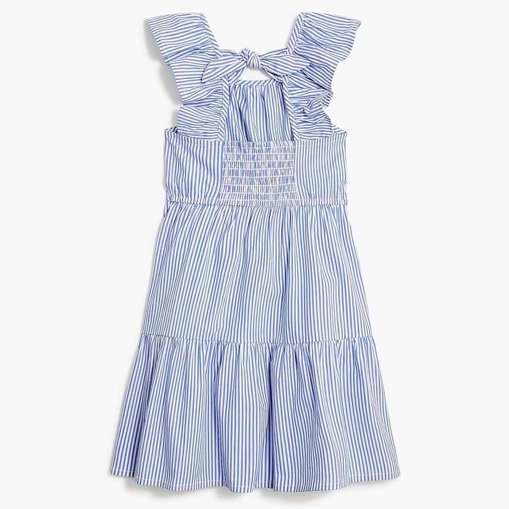 New Girls' striped bow-back dress